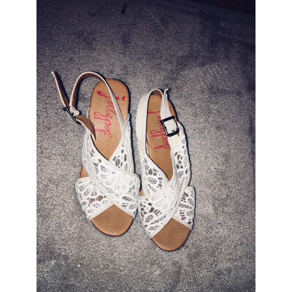 White Lace Wedges